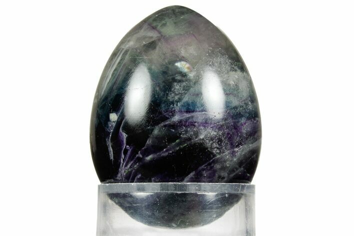 Polished Purple and Green Fluorite Egg - Fluorescent! #362762